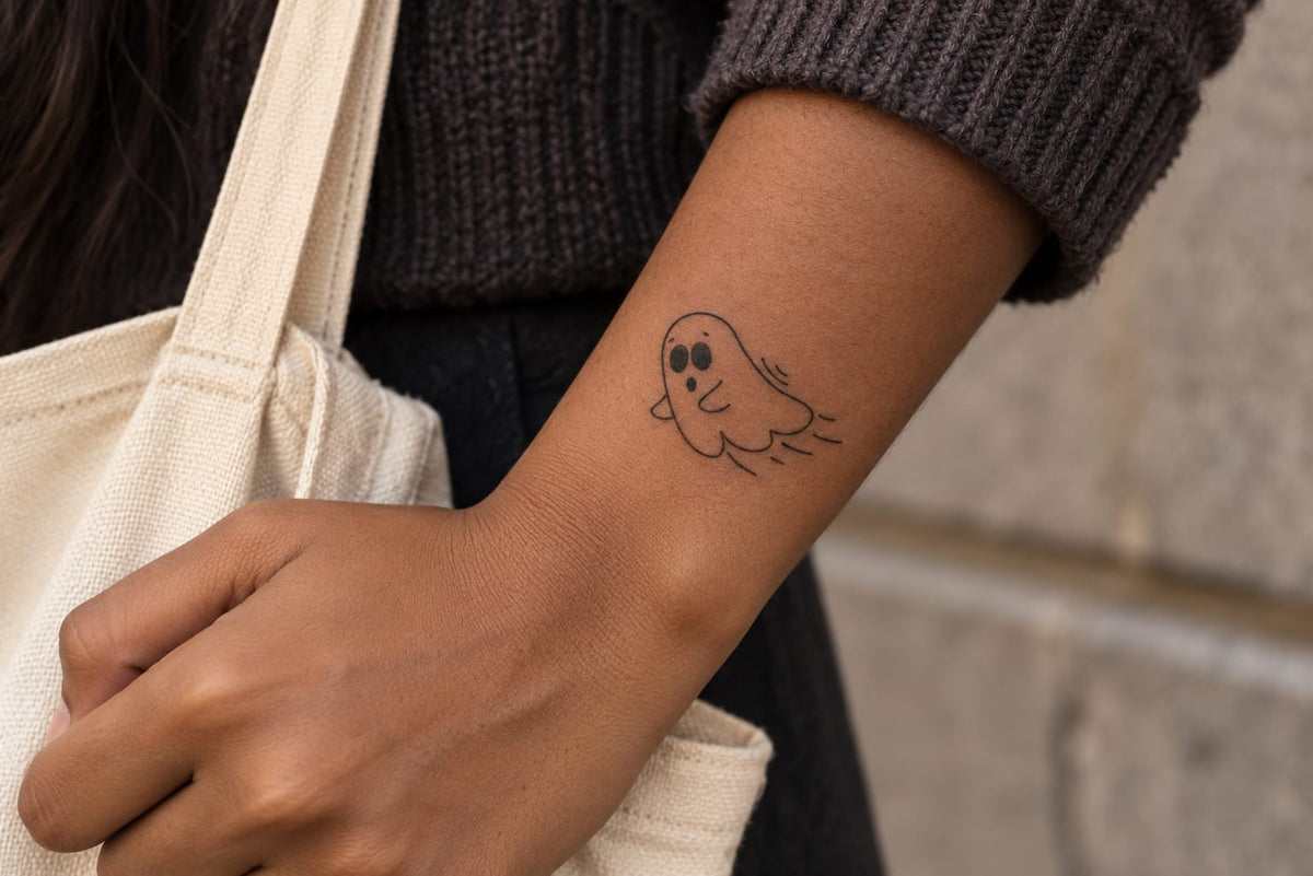 Cute Floating Ghost Tattoo