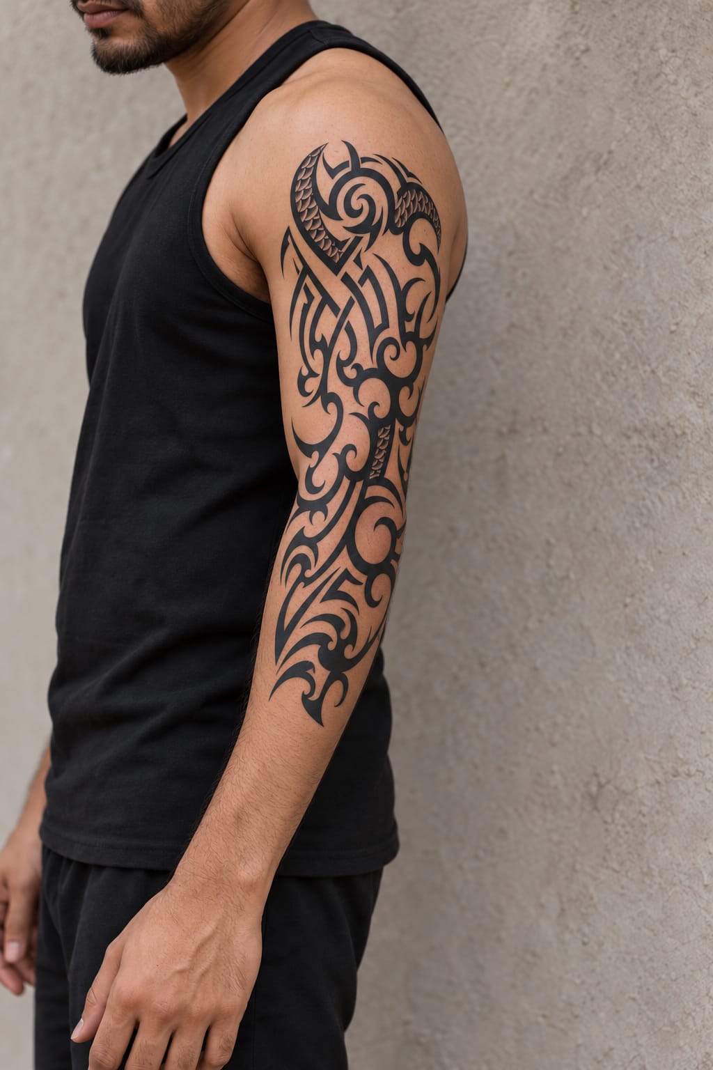 Tribal Ocean Waves Tattoo