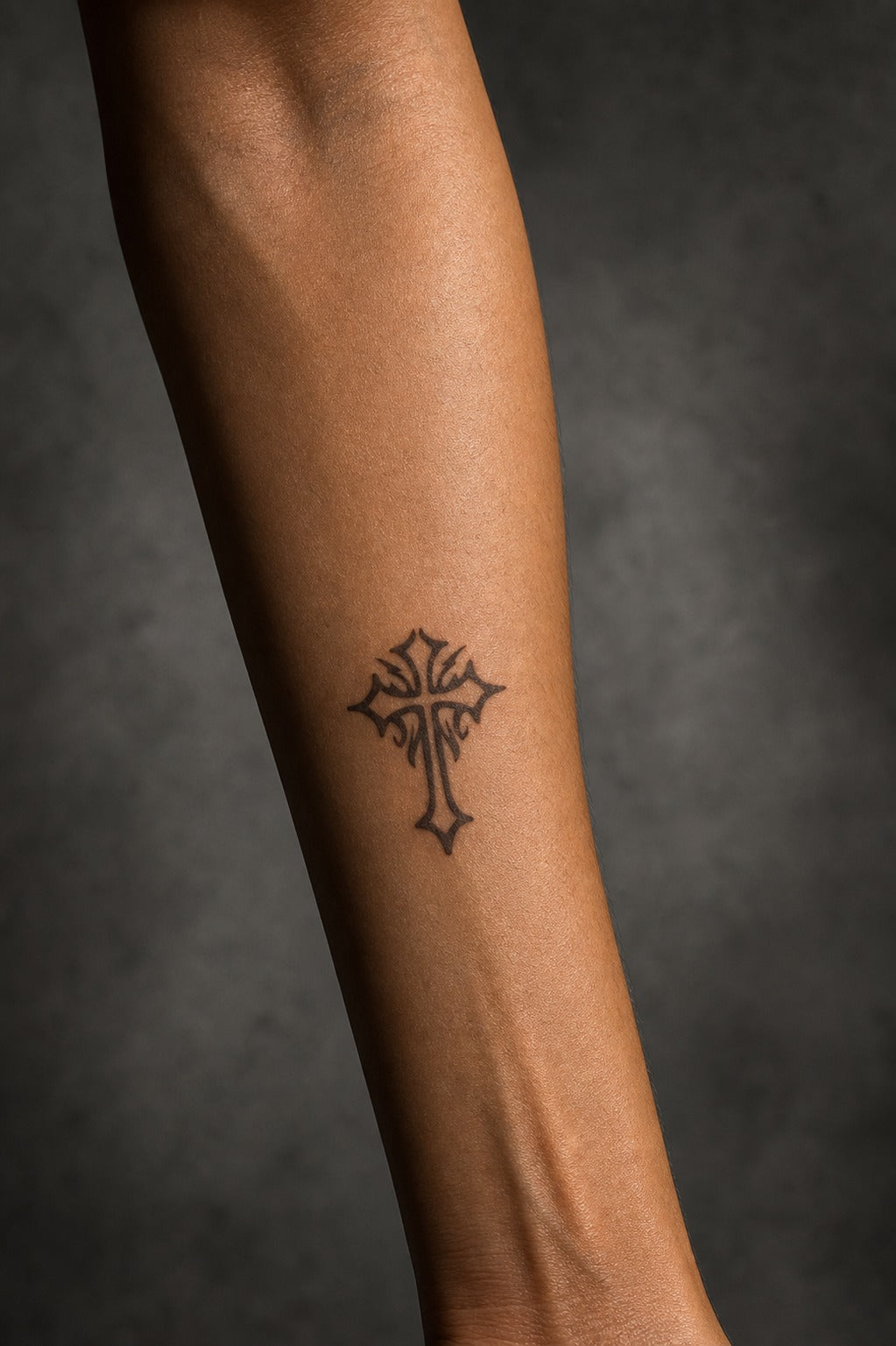Eternal Flame Cross on skin