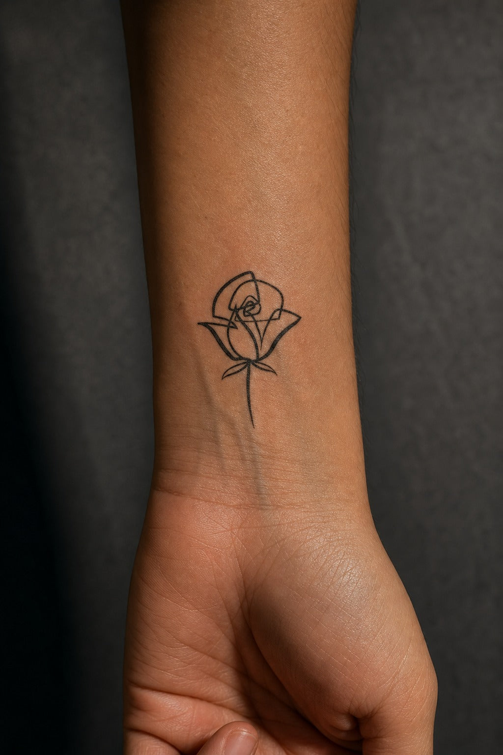Eternal Rose Line on skin