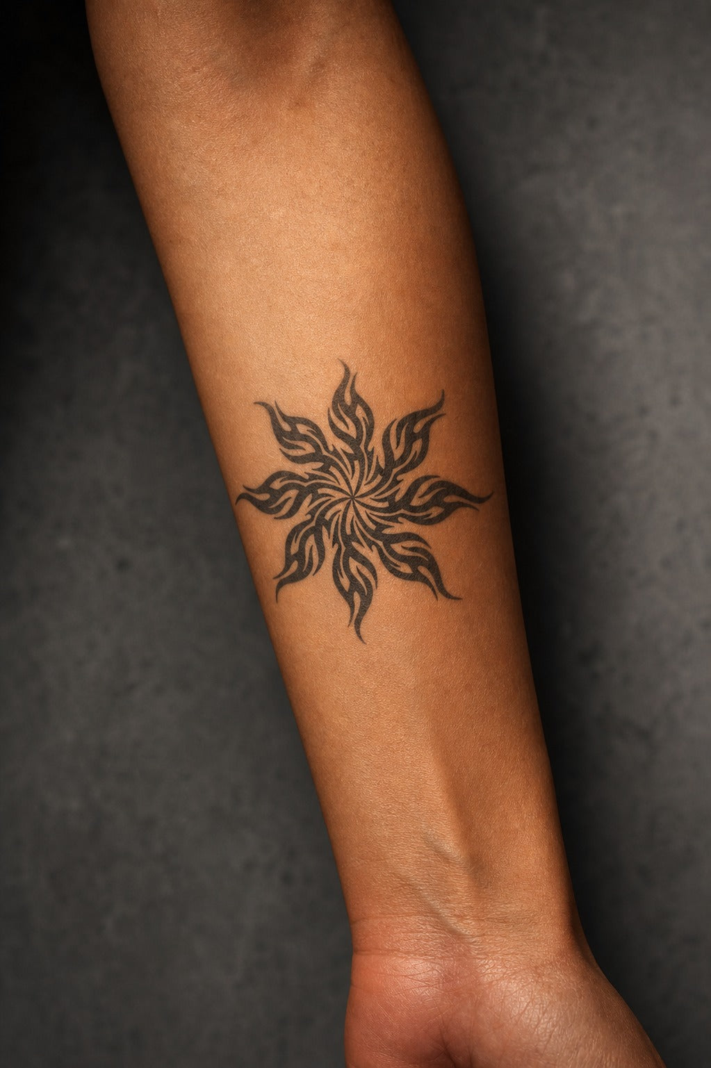 Eternal Flame Mandala on skin