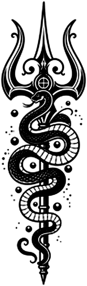 Serpent's Sacred Trident design