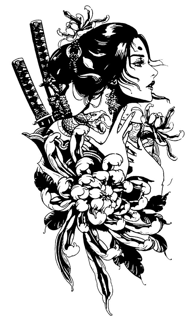 Samurai Blossom Reverie design