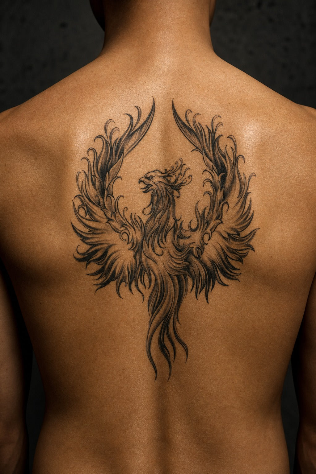 Eternal Phoenix Flame on skin