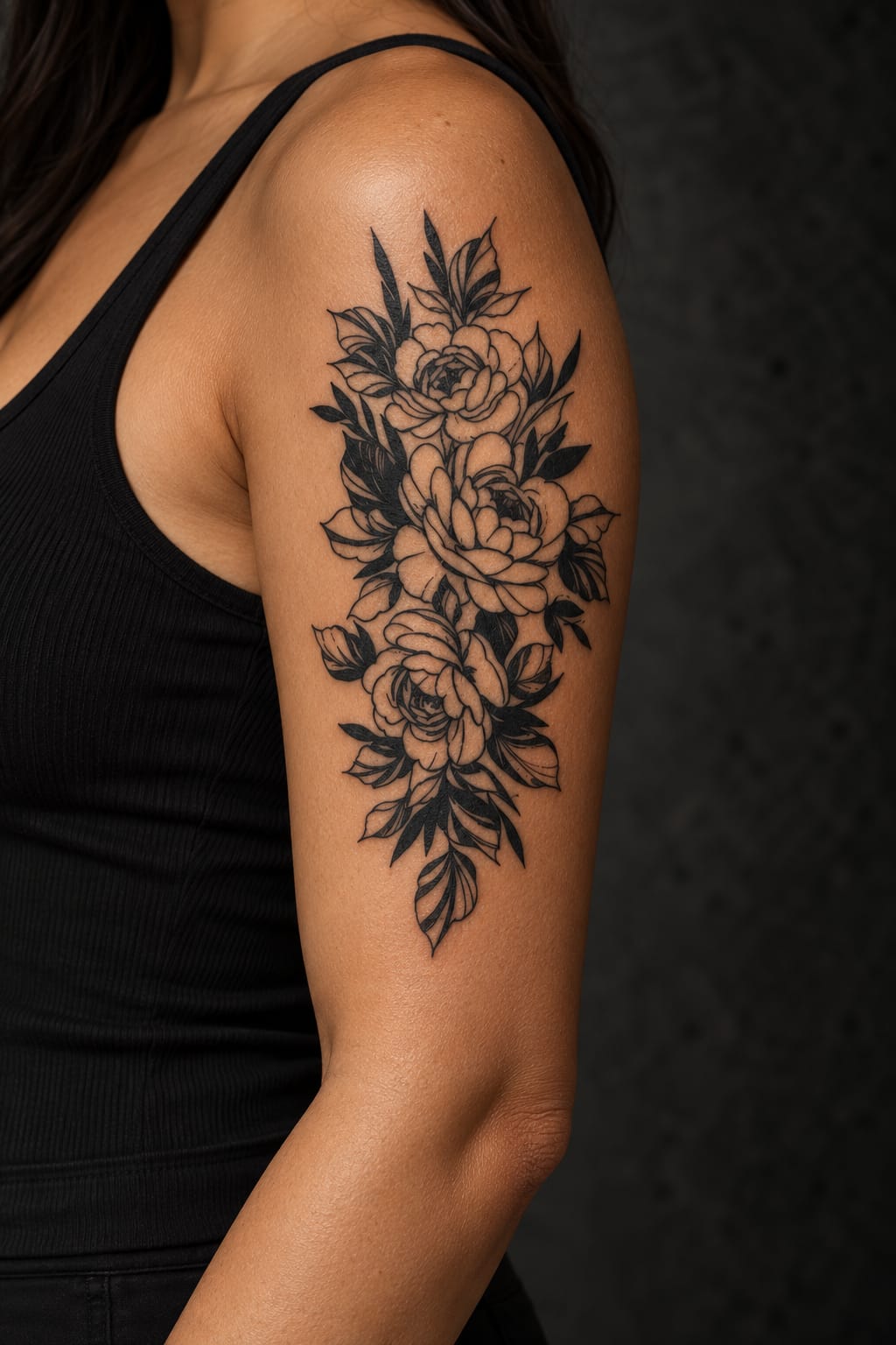 Blossom & Leaves Floral Tattoo