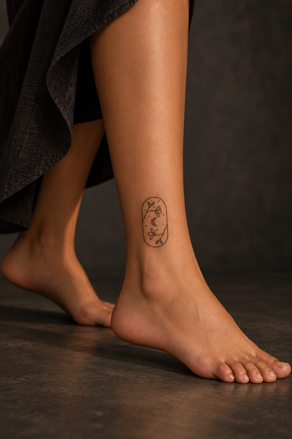 Moon & Blossom Tattoo