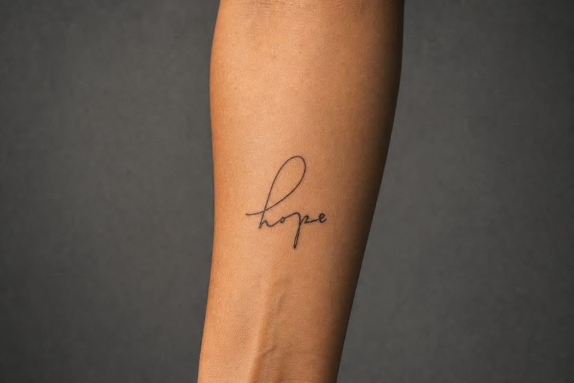 Hope Script Tattoo