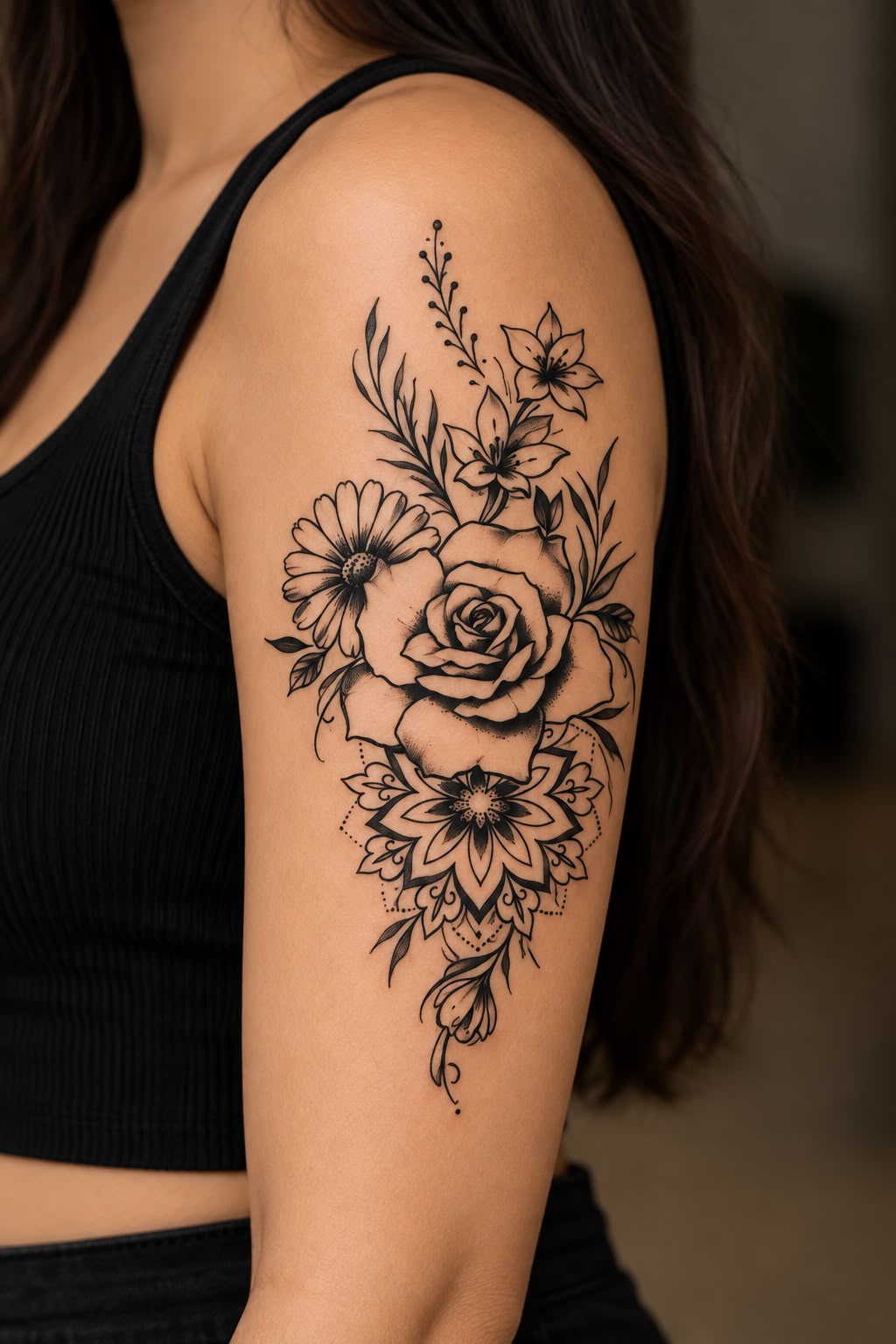 Rose Mandala Tattoo