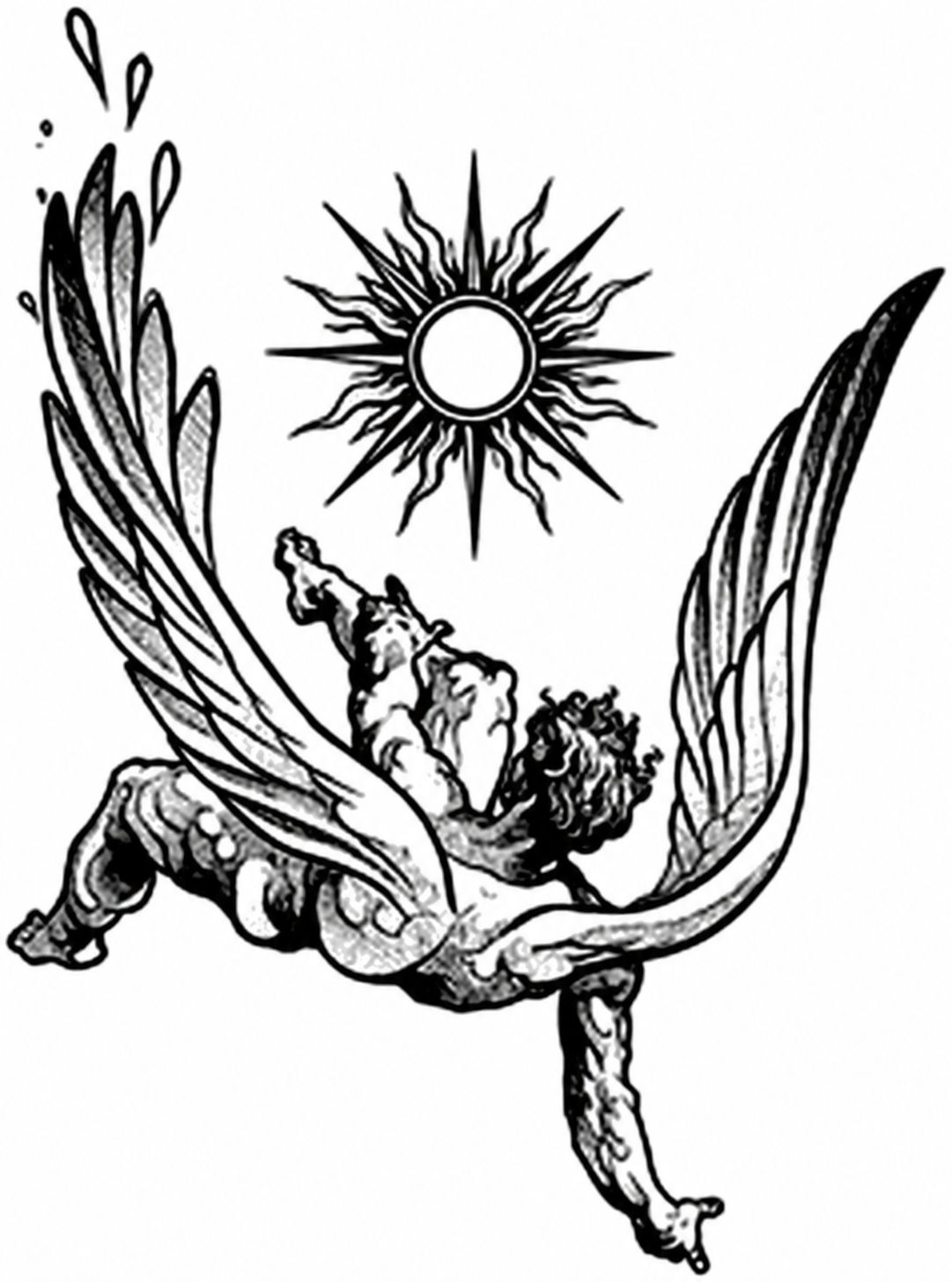 Icarus Flight & Fall Tattoo