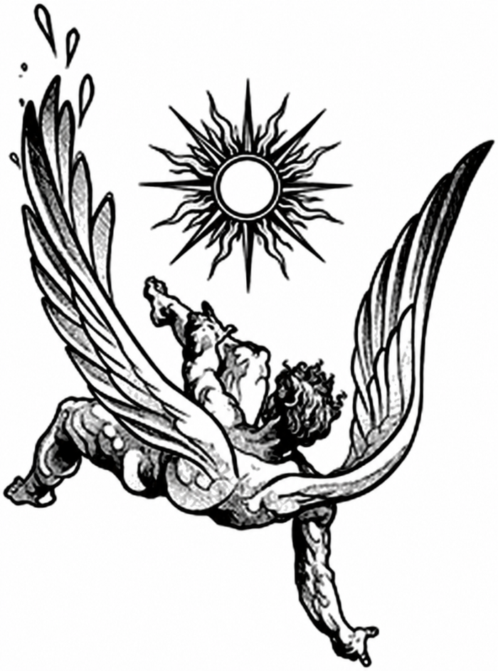 Icarus Flight & Fall Tattoo