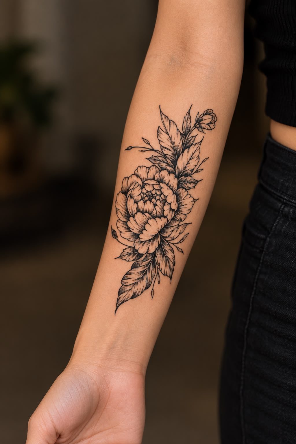 Peony Flower Tattoo
