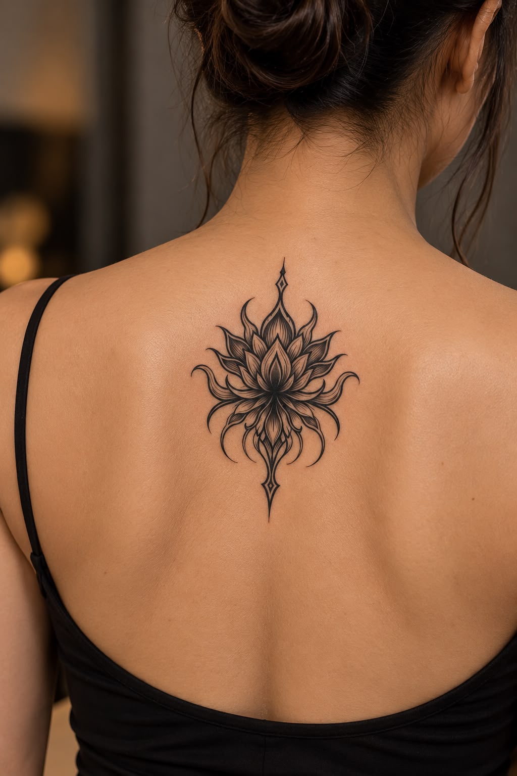 Large Flame Lotus Tattoo