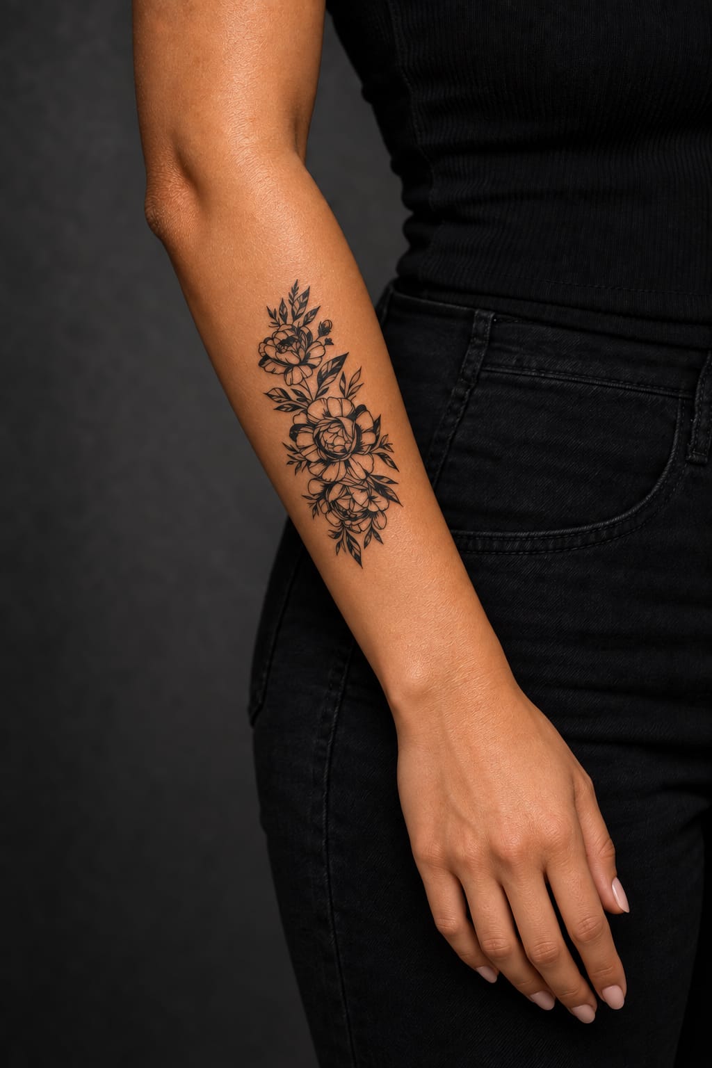 Cascading Floral Tattoo